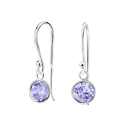 Wholesale 6mm Round Cubic Zirconia Sterling Silver Earrings - JD1982