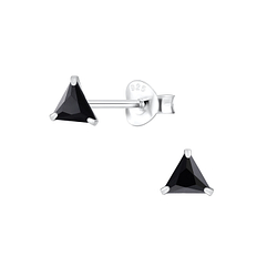 Wholesale 4mm Triangle Cubic Zirconia Sterling Silver Ear Studs - JD1980