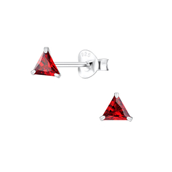 Wholesale 4mm Triangle Cubic Zirconia Sterling Silver Ear Studs - JD1980