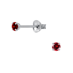 Wholesale 3mm Round Cubic Zirconia Sterling Silver Ear Studs - JD1975