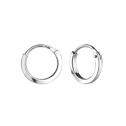 Wholesale 12mm Sterling Silver Square Tube Ear Hoops - JD1927