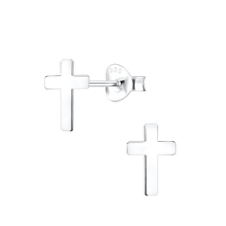 Wholesale Sterling Silver Cross Ear Studs - JD2039