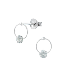 Wholesale Sterling Silver Circle Ear Studs - JD2194