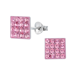 Wholesale Sterling Silver Square Ear Studs - JD2148