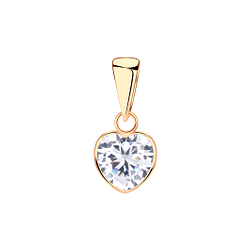 Wholesale 6mm Heart Cubic Zirconia Sterling Silver Pendant - JD2313