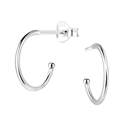 Wholesale Sterling Silver Half Hoop Ear Studs - JD2548