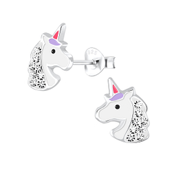 Wholesale Sterling Silver Unicorn Ear Studs - JD2495