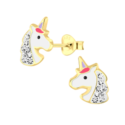 Wholesale Sterling Silver Unicorn Ear Studs - JD2491