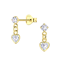 Wholesale Sterling Silver Heart Drop Earrings - JD2647