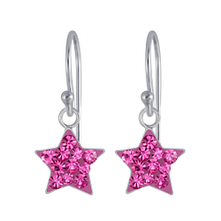 Wholesale Silver Crystal Star Earrings