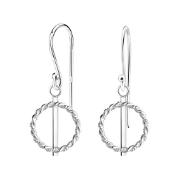 Wholesale Sterling Silver Twisted Circle Earrings - JD2799