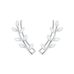 Wholesale Sterling Silver Olive Branch Ear Climbers - JD2920
