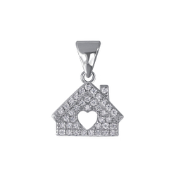Wholesale Sterling Silver House Cubic Zirconia Pendant - JD3036