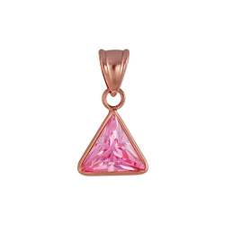 Wholesale 8mm Triangle Cubic Zirconia Sterling Silver Pendant - JD2928