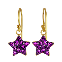 Wholesale Sterling Silver Star Crystal Earrings - JD3143