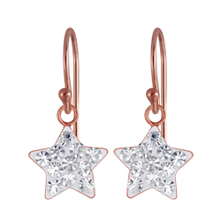 Wholesale Sterling Silver Star Crystal Earrings - JD3144