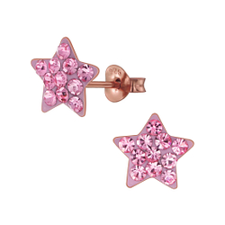 Wholesale Sterling Silver Star Crystal Ear Studs - JD3142