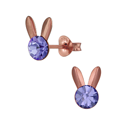 Wholesale Sterling Silver Rabbit Crystal Ear Studs - JD3087