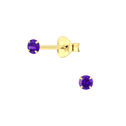 Wholesale 3mm Round Cubic Zirconia Sterling Silver Ear Studs - JD3161