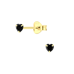 Wholesale 3mm Heart Cubic Zirconia Sterling Silver Ear Studs - JD3170