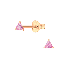 Wholesale 3mm Triangle Cubic Zirconia Ear Studs - JD3150