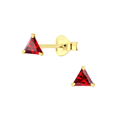 Wholesale 4mm Triangle Cubic Zirconia Ear Studs - JD3151
