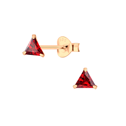 Wholesale 4mm Triangle Cubic Zirconia Ear Studs - JD3152