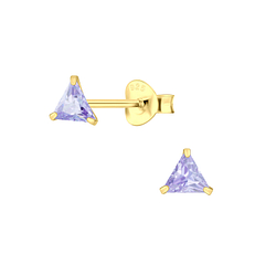 Wholesale 4mm Triangle Cubic Zirconia Ear Studs - JD3151