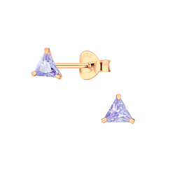 Wholesale 4mm Triangle Cubic Zirconia Ear Studs - JD3152