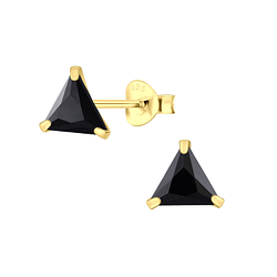 Wholesale 6mm Triangle Cubic Zirconia Ear Studs - JD3153