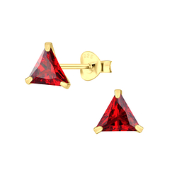 Wholesale 6mm Triangle Cubic Zirconia Ear Studs - JD3153