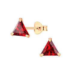 Wholesale 6mm Triangle Cubic Zirconia Ear Studs - JD3154