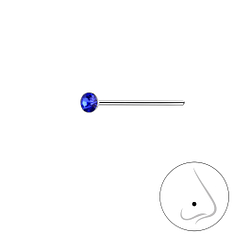 Wholesale 2mm Round Crystal Sterling Silver Nose Stud - JD3268 Wholesale 2mm Round Crystal Sterling Silver Nose Stud - JD3268