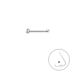 Wholesale 1.5mm Round Crystal Sterling Silver Nose Stud With Ball - JD3307 Wholesale 1.5mm Round Crystal Sterling Silver Nose Stud With Ball - JD3307