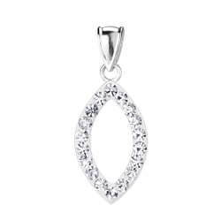 Wholesale Sterling Silver Marquise Crystal Pendant - JD3140