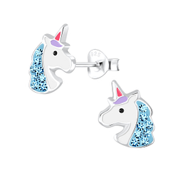 Wholesale Sterling Silver Unicorn Ear Studs - JD3449