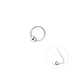 Wholesale 8mm Sterling Silver Ball Closure Ring - JD3337