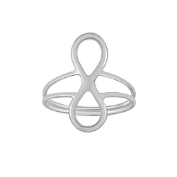 Wholesale Sterling Silver Infinity Double line Ring - JD3578