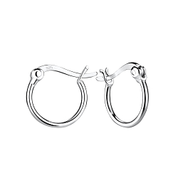 Wholesale 12mm Sterling Silver French Lock Hoops - JD3732