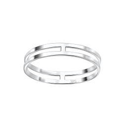 Wholesale Sterling Silver Double Line Ring - JD3808