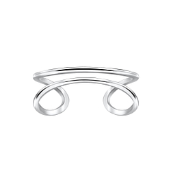 Wholesale Sterling Silver Double Line Ring - JD3933 Wholesale Sterling Silver Double Line Ring - JD3933
