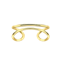 Wholesale Sterling Silver Double Line Open Ring - JD3934 Wholesale Sterling Silver Double Line Open Ring - JD3934