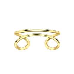 Wholesale Sterling Silver Double Line Open Ring - JD3934