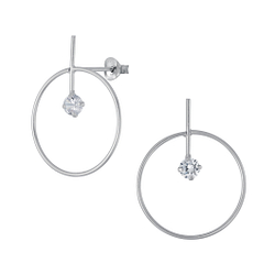 Wholesale Sterling Silver Geometric Ear Studs - JD4335