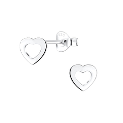 Wholesale Sterling Silver Heart Ear Studs - JD4721