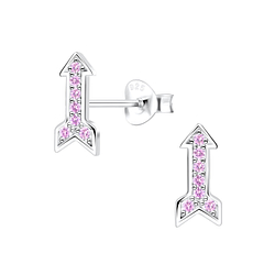 Wholesale Sterling Silver Arrow Cubic Zirconia Ear Studs - JD4341