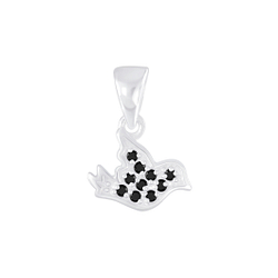 Wholesale Sterling Silver Bird Cubic Zirconia Pendant - JD4541