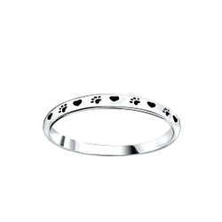 Wholesale Sterling Silver Paw Print Ring - JD4612