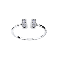 Wholesale Sterling Silver Bar Open Ring - JD4570