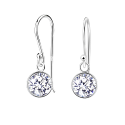 Wholesale 7mm Round Cubic Zirconia Sterling Silver Earrings - JD5126